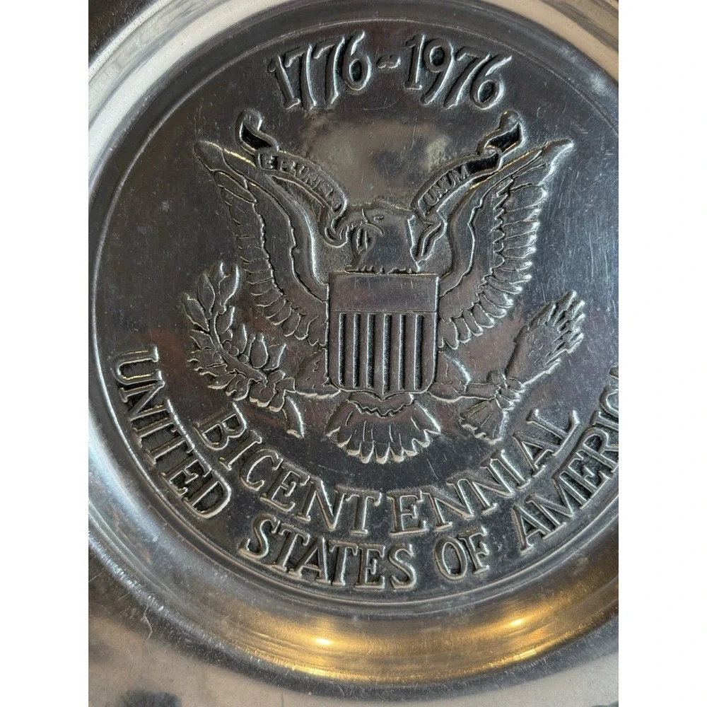 Vintage Wilton Bicentennial Pewter Plate 12